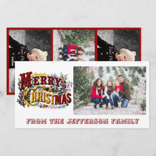 Merry KerstWhite-fotokaart Feestdagenkaart