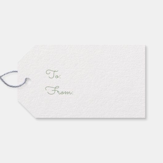 Merry KerstWhite Winter Berries Cadeaulabel (Achterkant Horizontaal)