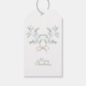 Merry KerstWhite Winter Berries Cadeaulabel (Voorkant)