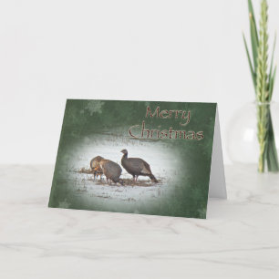 Merry KerstWild Turkey Feestdagen Kaart