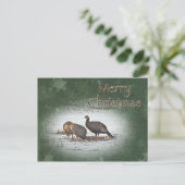 Merry KerstWild Turkey Feestdagenkaart (Staand voorkant)