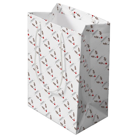 Merry Kerstwinking Rudolph Medium Cadeauzakje (Achterkant Gekanteld)