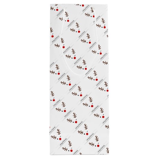 Merry Kerstwinking Rudolph Wijn Cadeautas (Achterkant)