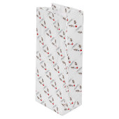 Merry Kerstwinking Rudolph Wijn Cadeautas (Voorkant Gekanteld)