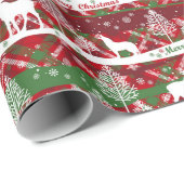 Merry KerstWinter Animal Thema Cadeaupapier (Rol Hoek)