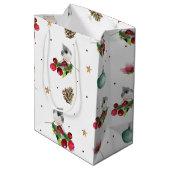 Merry KerstWinter Bird Pattern Personalized Medium Cadeauzakje (Achterkant Gekanteld)