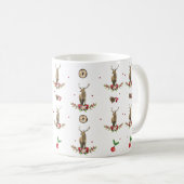 Merry KerstWinter Deer Pattern Gepersonaliseerd Koffiemok (Voorkant rechts)