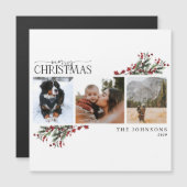 Merry Kerstwinter Fotovakantie Kaart Magnet (Voorkant / Achterkant)