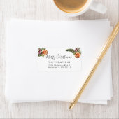 Merry KerstWinter Greenery Return Address Etiket (Insitu)