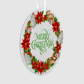 Merry KerstWinter Holiday Wreath Ornament (voorkant)