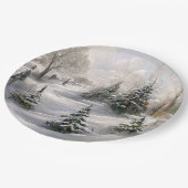 Merry Kerstwinter Landschap Papieren Bordje (Gekanteld)