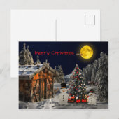 Merry KerstWinter Night Scene Briefkaart (Voorkant / Achterkant)