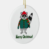 Merry KerstWinter Raccoon Ornament (Rechts)
