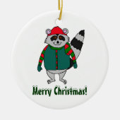 Merry KerstWinter Raccoon Ornament (Voorkant)
