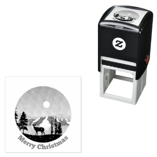 Merry KerstWinter Scene Zelfinktende Stempel (In situ)