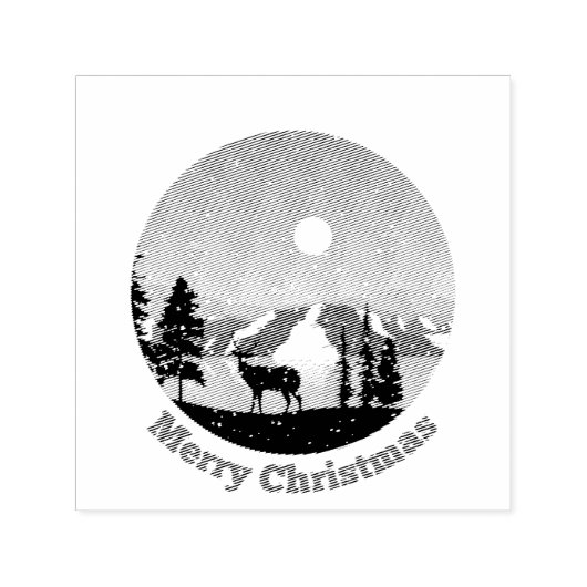 Merry KerstWinter Scene Zelfinktende Stempel (Design)