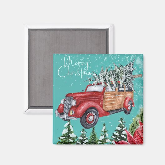 Merry KerstWinter Snowfall Magnet (Voorkant / Achterkant)