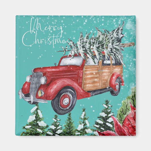 Merry KerstWinter Snowfall Magnet (Voorkant)