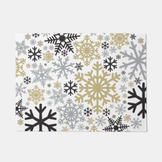 Merry KerstWinter Snowflake Pattern Deurmat