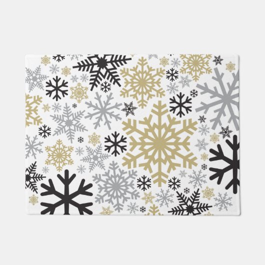 Merry KerstWinter Snowflake Pattern Deurmat (Voorkant)