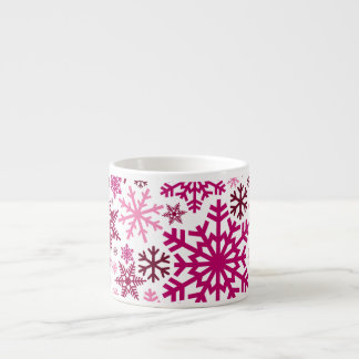 Merry KerstWinter Snowflake Pattern Espresso Kop