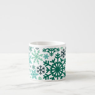 Merry KerstWinter Snowflake Pattern Espresso Kop