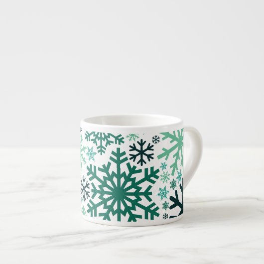 Merry KerstWinter Snowflake Pattern Espresso Kop (Voorkant rechts)
