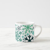 Merry KerstWinter Snowflake Pattern Espresso Kop (Rechts)