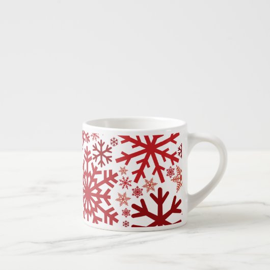 Merry KerstWinter Snowflake Pattern Espresso Kop (Rechts)