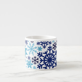 Merry KerstWinter Snowflake Pattern Espresso Kop