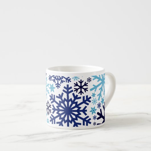 Merry KerstWinter Snowflake Pattern Espresso Kop (Voorkant rechts)
