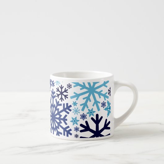 Merry KerstWinter Snowflake Pattern Espresso Kop (Rechts)