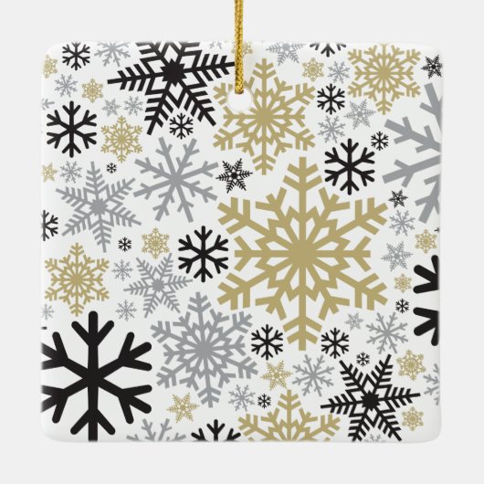 Merry KerstWinter Snowflake Pattern Keramisch Ornament (Achterkant)