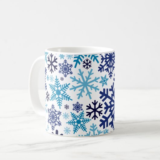 Merry KerstWinter Snowflake Pattern Koffiemok (Voorkant links)