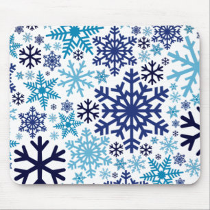Merry KerstWinter Snowflake Pattern Muismat