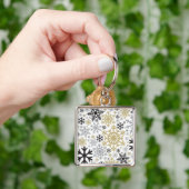 Merry KerstWinter Snowflake Pattern Sleutelhanger (Hand)