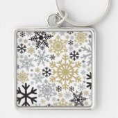 Merry KerstWinter Snowflake Pattern Sleutelhanger (Voorkant)