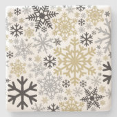 Merry KerstWinter Snowflake Pattern Stenen Onderzetter (Voorkant)
