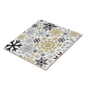 Merry KerstWinter Snowflake Pattern Tegeltje (Zijkant)