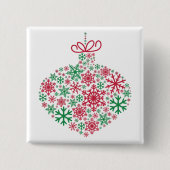 Merry KerstWinter Snowflake Pattern Vierkante Button 5,1 Cm (Voorkant)