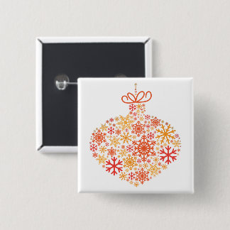Merry KerstWinter Snowflake Pattern Vierkante Button 5,1 Cm