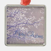 Merry KerstWinter Tree Branches Metalen Ornament (Voorkant)