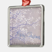 Merry KerstWinter Tree Branches Metalen Ornament (Links)