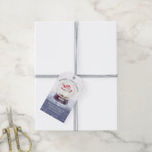 Merry Kerstwinter Wereldbol Waterverf Gnome Cadeaulabel (Met Touw)