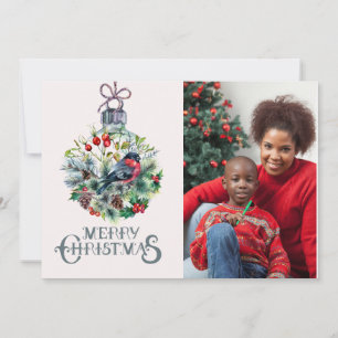 Merry KerstWoodland Ornament met Robin Kaart