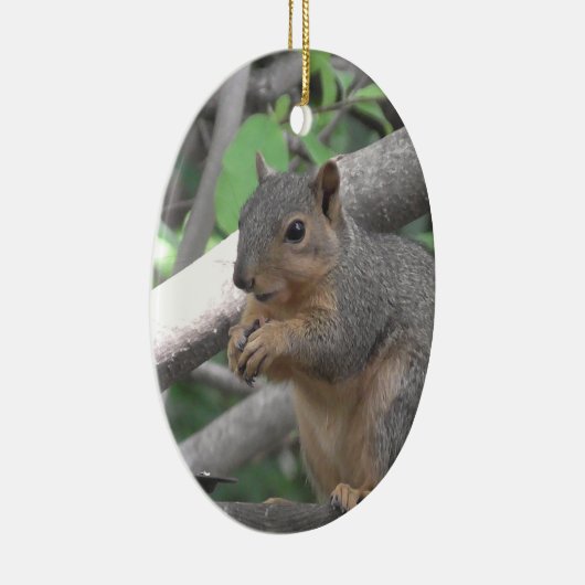 Merry Kerstya nut Funny Squirrel Keramisch Ornament (Rechts)