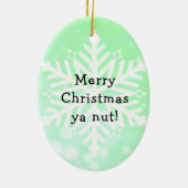 Merry Kerstya nut Funny Squirrel Keramisch Ornament (Achterkant)