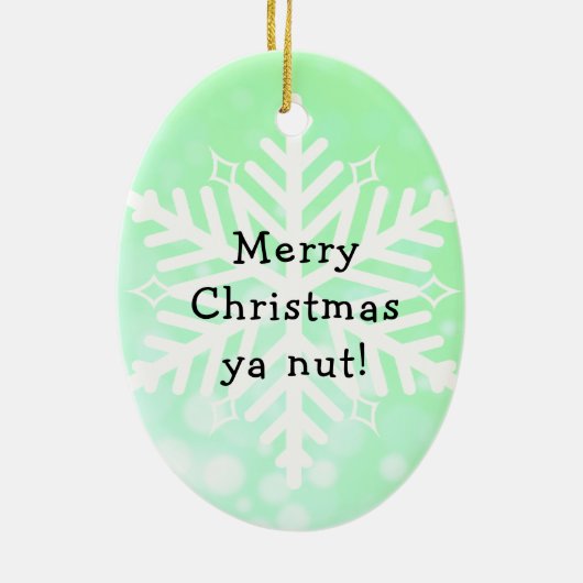 Merry Kerstya nut Funny Squirrel Keramisch Ornament (Achterkant)