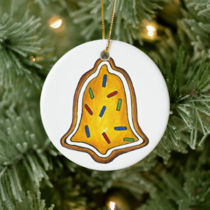 Merry KerstYellow Bell Holiday Sugar Cookie Keramisch Ornament