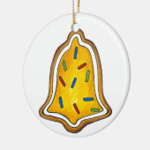 Merry KerstYellow Bell Holiday Sugar Cookie Keramisch Ornament (Links)